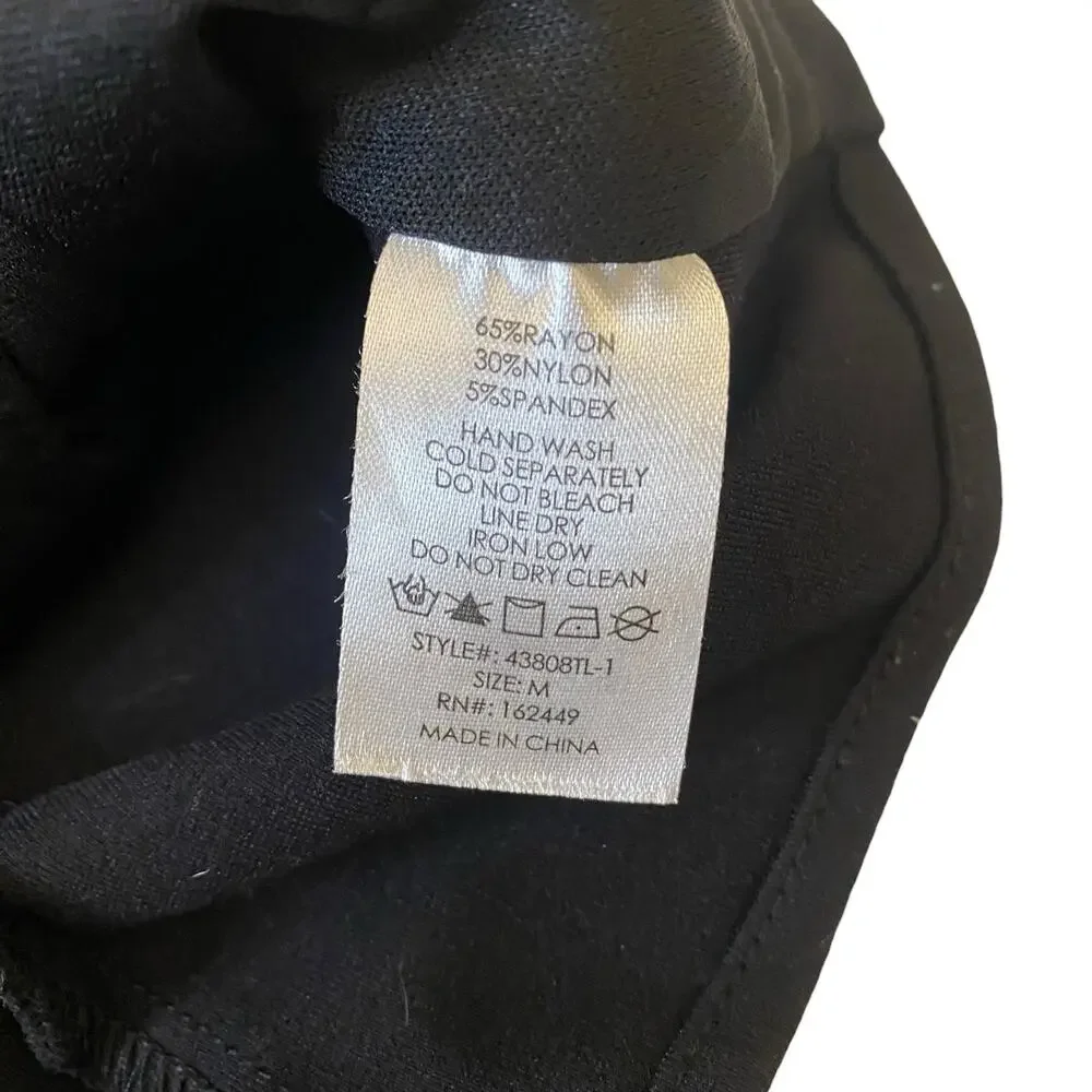 Women's Classic Size Medium Black Sleeveless Button-Front Vest with Gold Buttons
